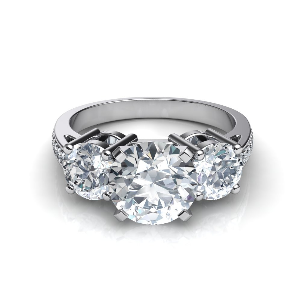3 Stone Diamond Engagement Rings
 3 Stone Trilogy Past Present Future Engagement Ring