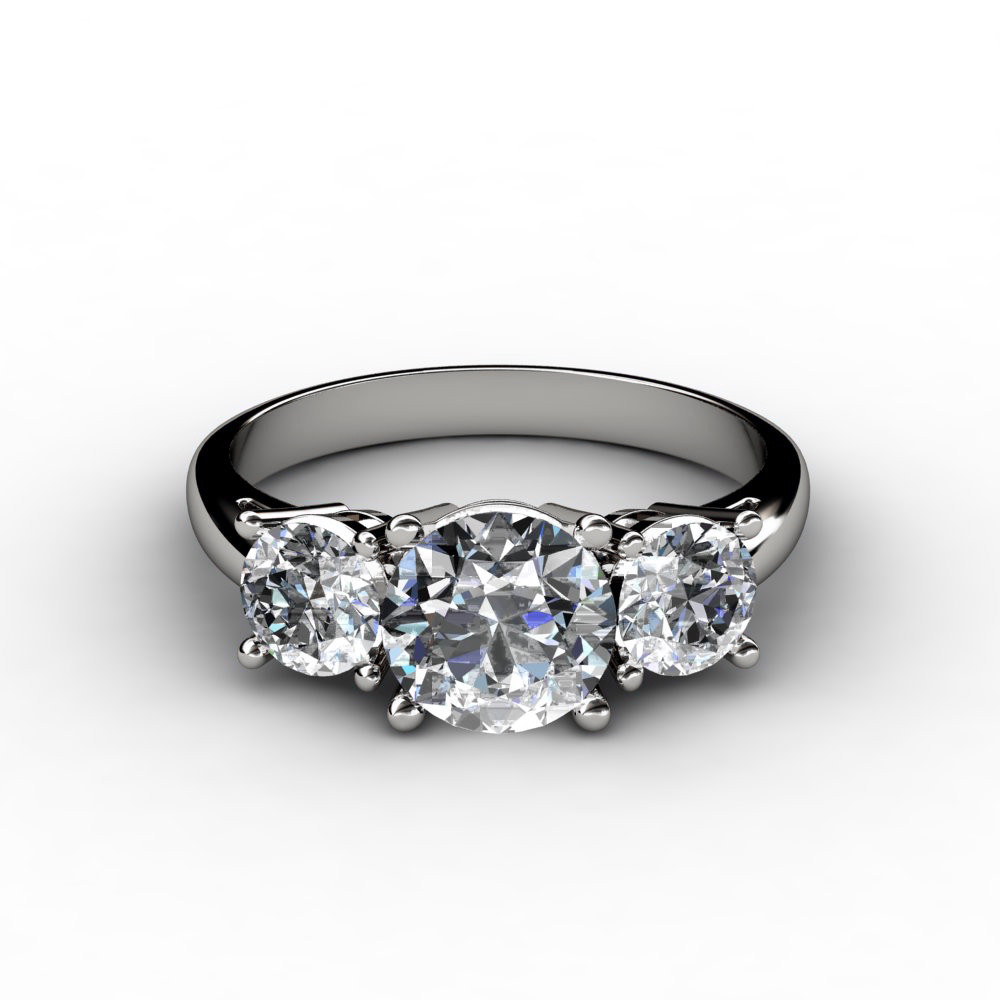 3 Stone Diamond Engagement Rings
 Round Brilliant Three Stone Diamond Engagement Ring