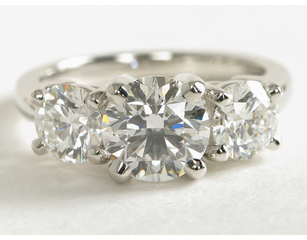 3 Stone Diamond Engagement Rings
 Classic Three Stone Diamond Engagement Ring in Platinum