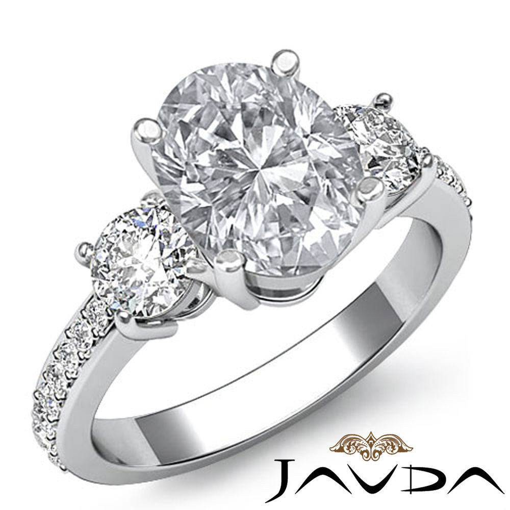 3 Stone Diamond Engagement Rings
 Oval Cut Three 3 Stone Diamond Engagement Ring GIA I VS2