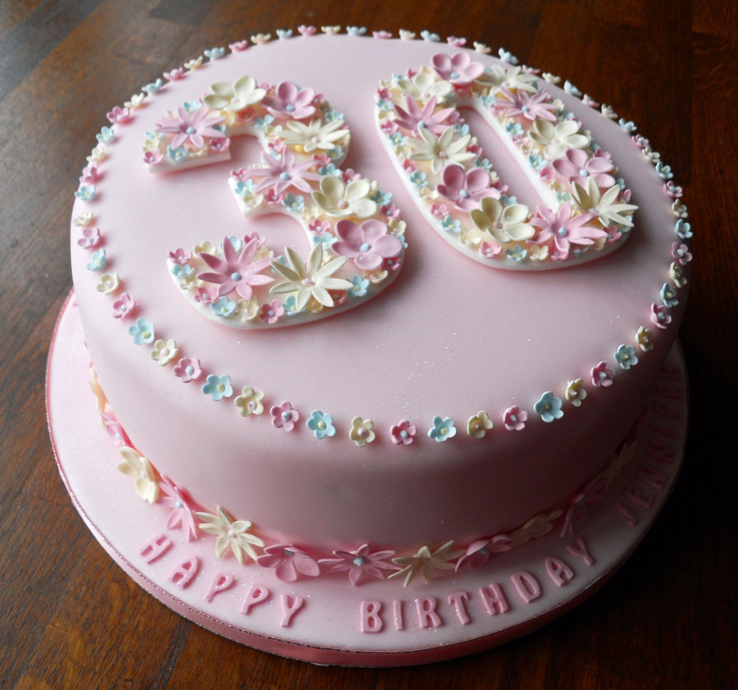 30th Birthday Cake Ideas
 Flowery 30th Birthday Cake
