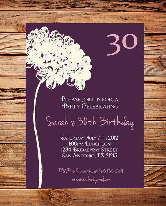 30th Birthday Invitation Wording
 20 Interesting 30th Birthday Invitations Themes – Wording