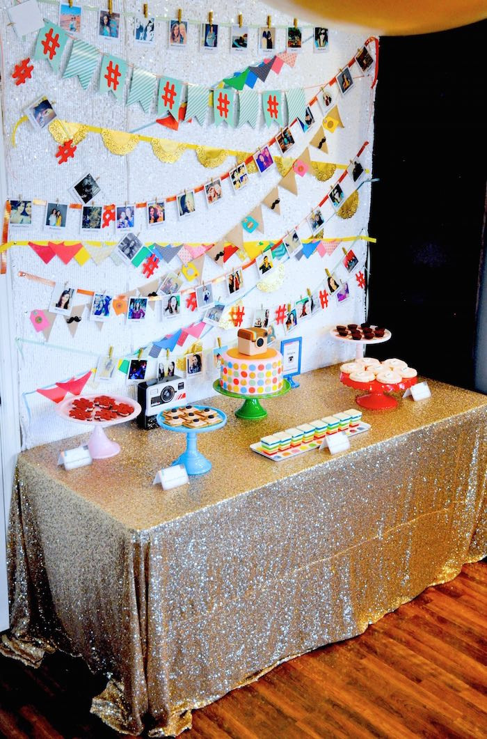 31Th Birthday Party Ideas
 Kara s Party Ideas Glam Instagram Themed 13th Birthday Party