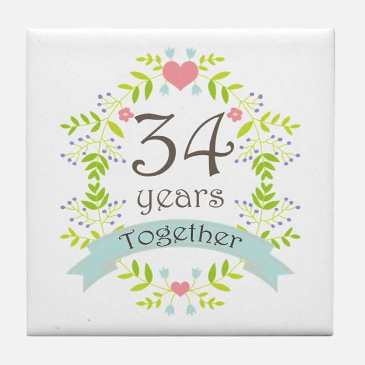 34Th Wedding Anniversary Gift Ideas
 34Th Wedding Anniversary 34th Wedding Anniversary Coasters
