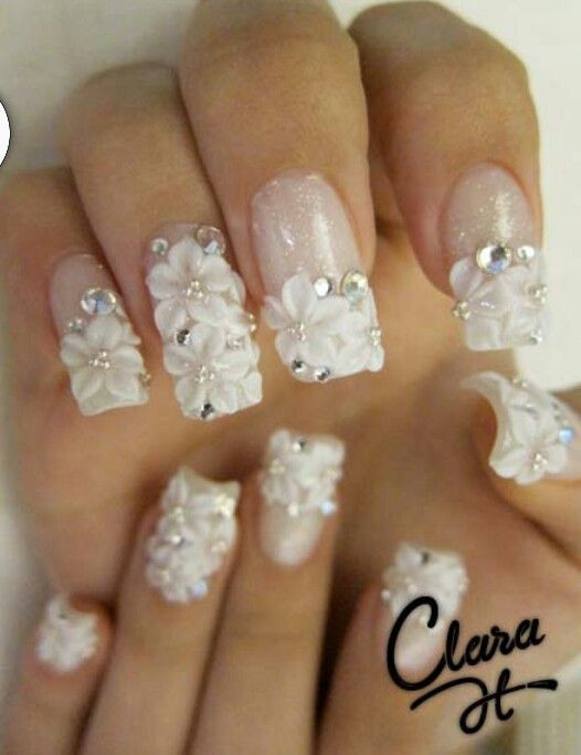 3d Wedding Nails
 3D flower wedding nails Nailz