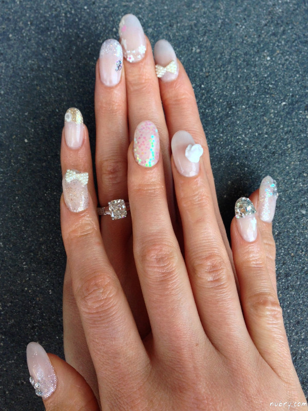 3d Wedding Nails
 Pretty Bridal Nails With 3D Nail Art And White Rose For My