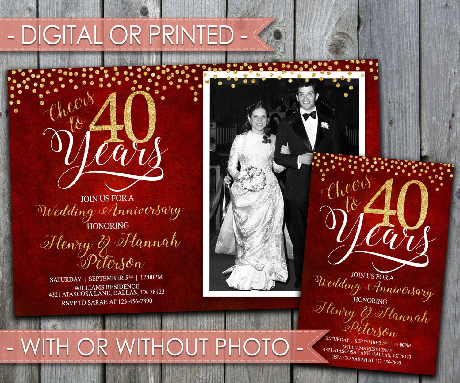 40th Wedding Anniversary Invitations
 40th Wedding Anniversary Invitation Wedding Anniversary