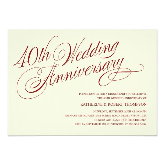 40th Wedding Anniversary Invitations
 40th Wedding Anniversary Invitations