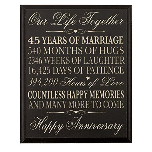 45Th Wedding Anniversary Gift Ideas For Couples
 45th Wedding Anniversary Wall Plaque Gifts for Couple 45th