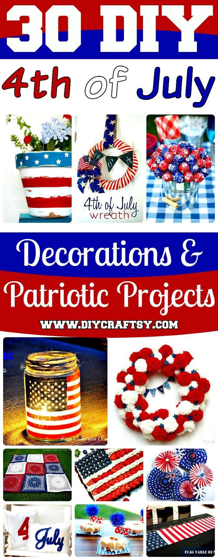 4th Of July Decorations Diy
 30 DIY 4th of July Decorations Patriotic DIY Fourth of