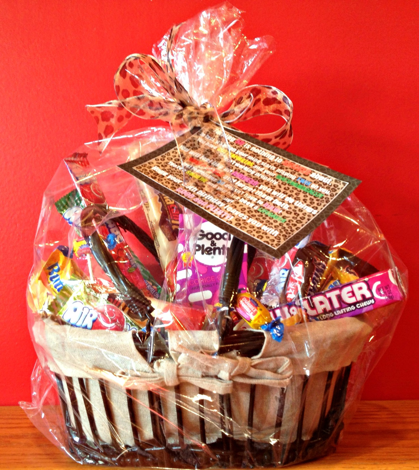 50 Birthday Gift Ideas
 african desserts 50th Birthday Candy Basket and Poem