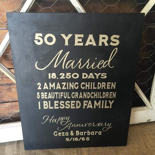 50 Years Of Marriage Quotes
 50 year wedding anniversary Custom sign in gold & black