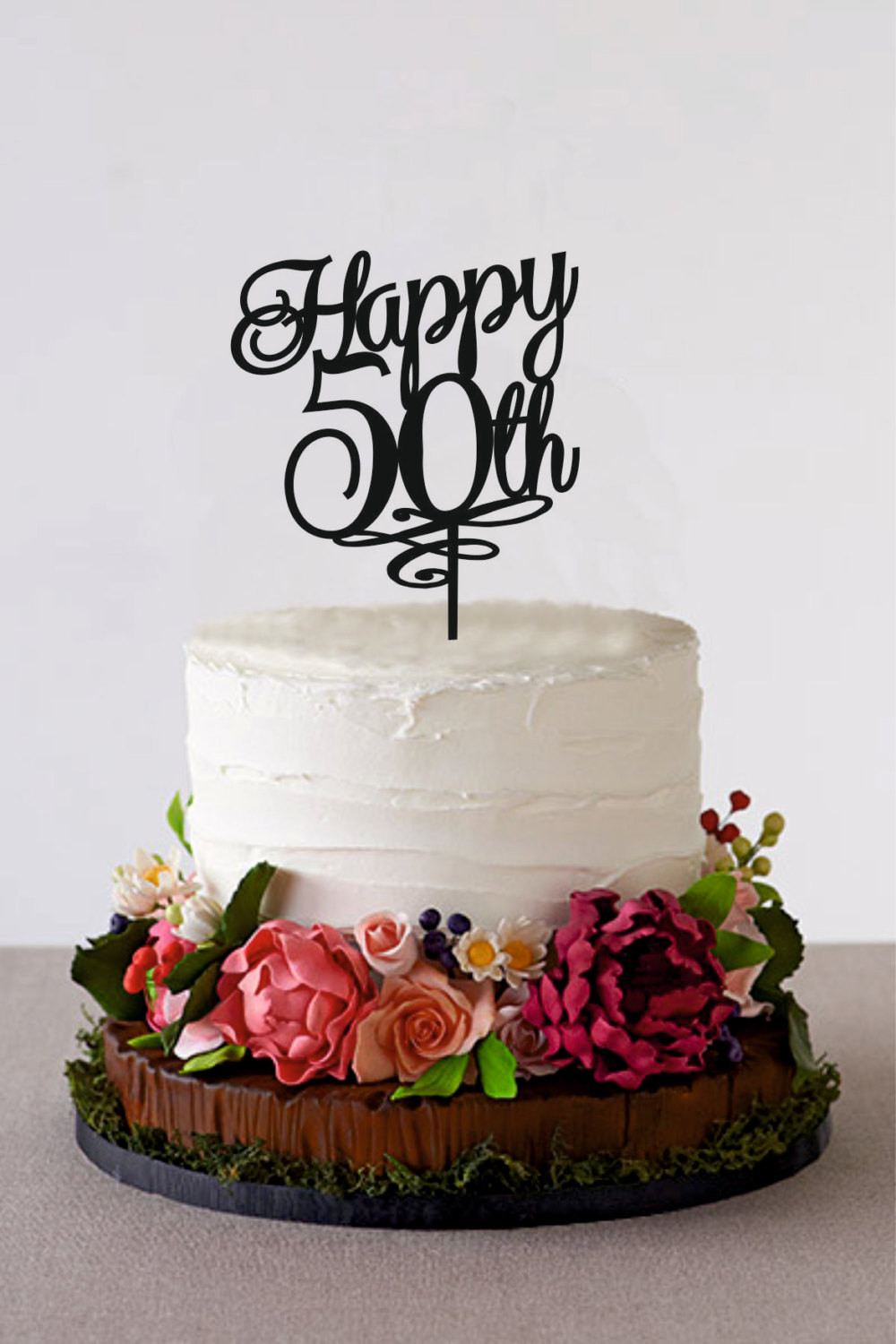 50th Birthday Cake Images
 Happy 50th Birthday Cake Topper 50 Years by HolidayCakeTopper