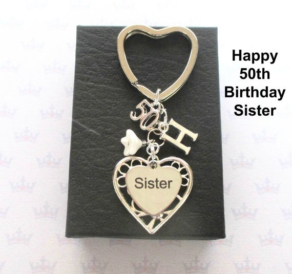 50Th Birthday Gift Ideas For Sister
 Sister 50th birthday t 50th keychain Sister t