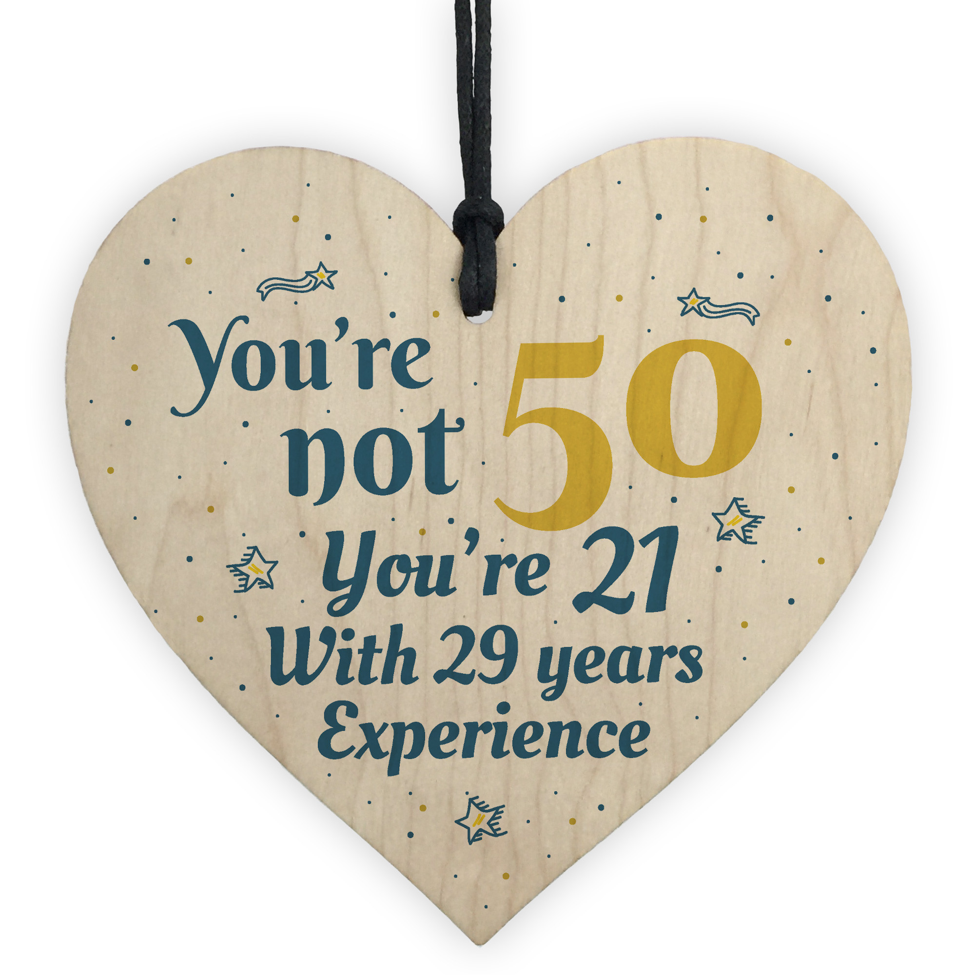 50Th Birthday Gift Ideas Sister
 50th Birthday Gift Wooden Heart 50 For Dad Mum Sister