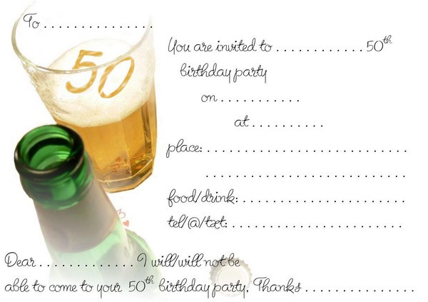 50th Birthday Invitation Templates
 Birthday Invitations