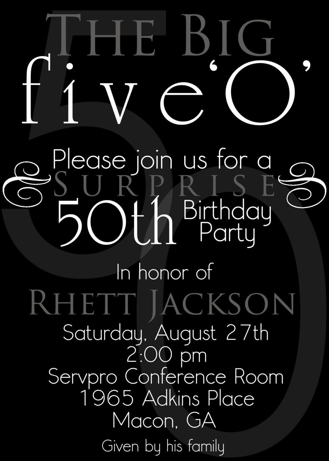 50th Birthday Invitation Templates
 nice The 50th Birthday Invitation Template Free Templates