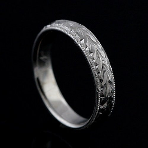 5mm Mens Wedding Band
 Hand Engraved Vintage Style Men s Wedding Band 5mm Wide