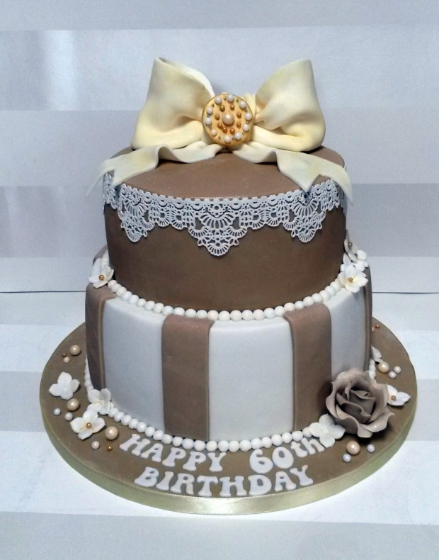 60 Birthday Cake
 Vintage Style 60th Birthday Cake Bakealous