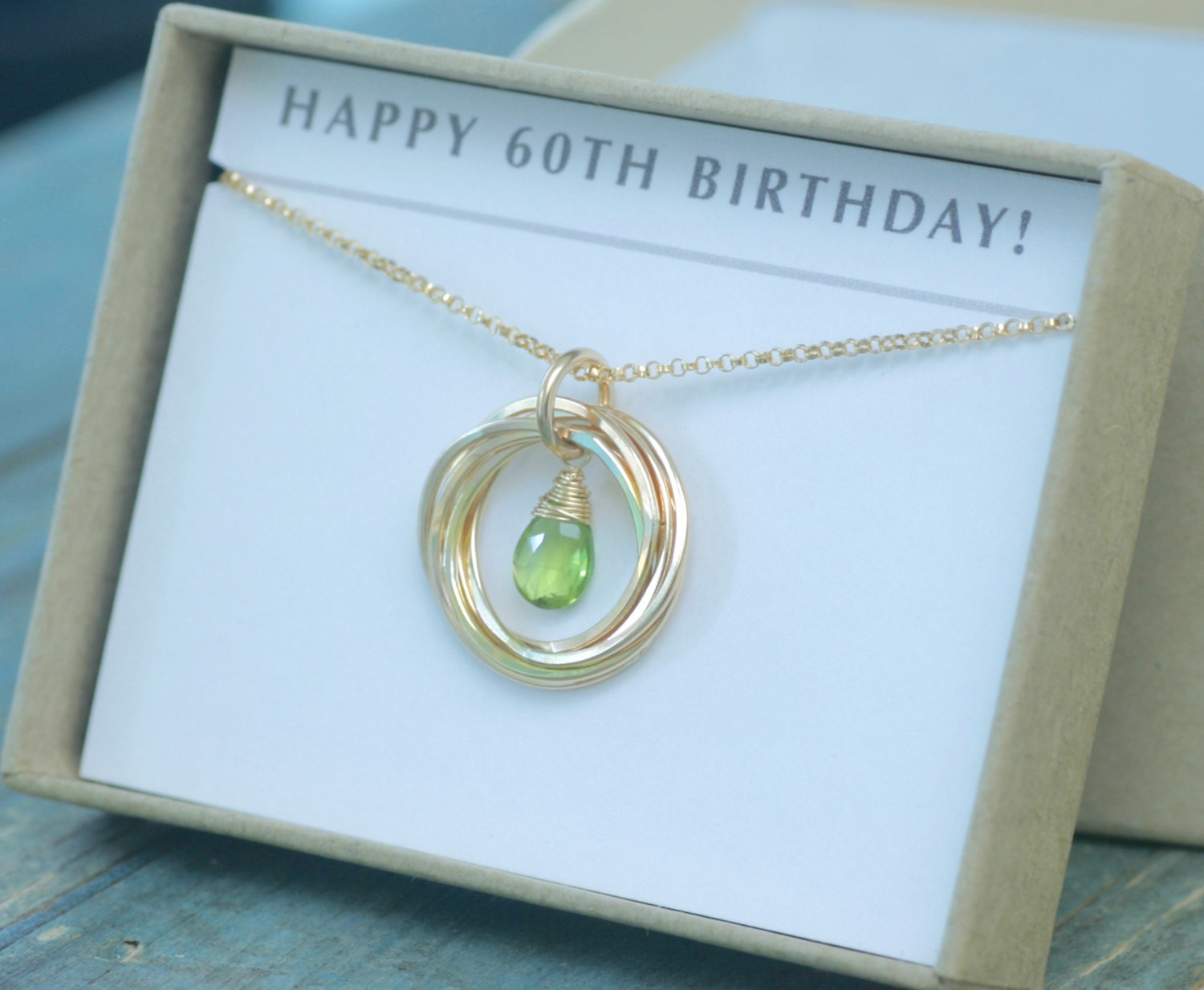 60th Birthday Gift
 60th birthday t peridot necklace August birthstone