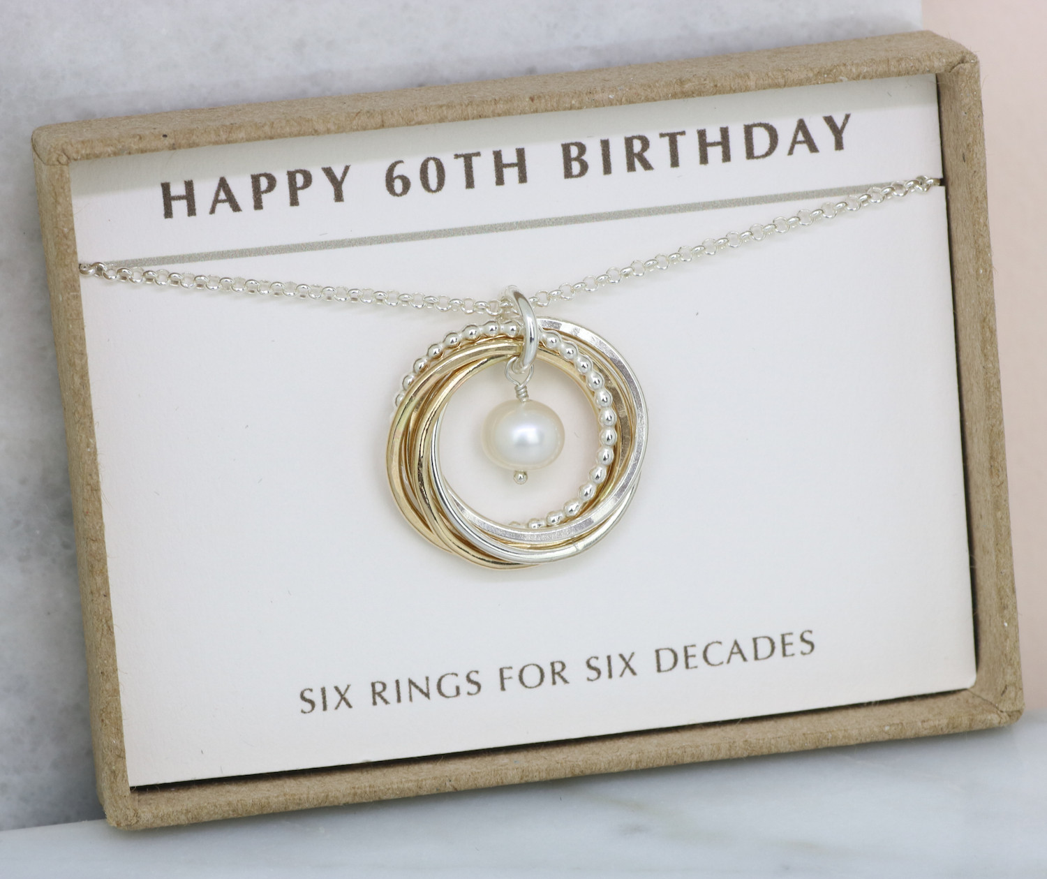 60th Birthday Gift
 60th Birthday Necklace with Birthstone