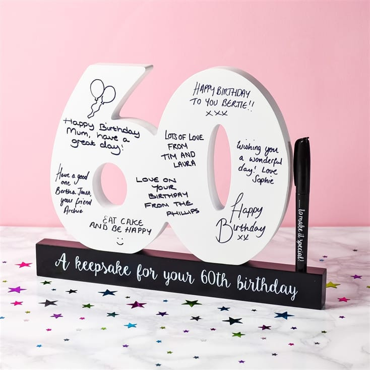 60Th Birthday Gift Ideas For Her
 60th Birthday Signature Number