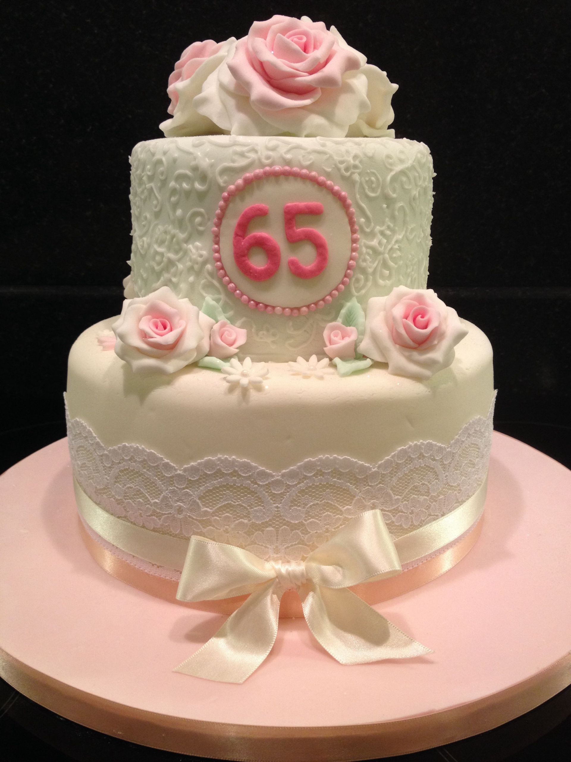 65 Birthday Party Ideas
 65th birthday cake subtle pastel colours