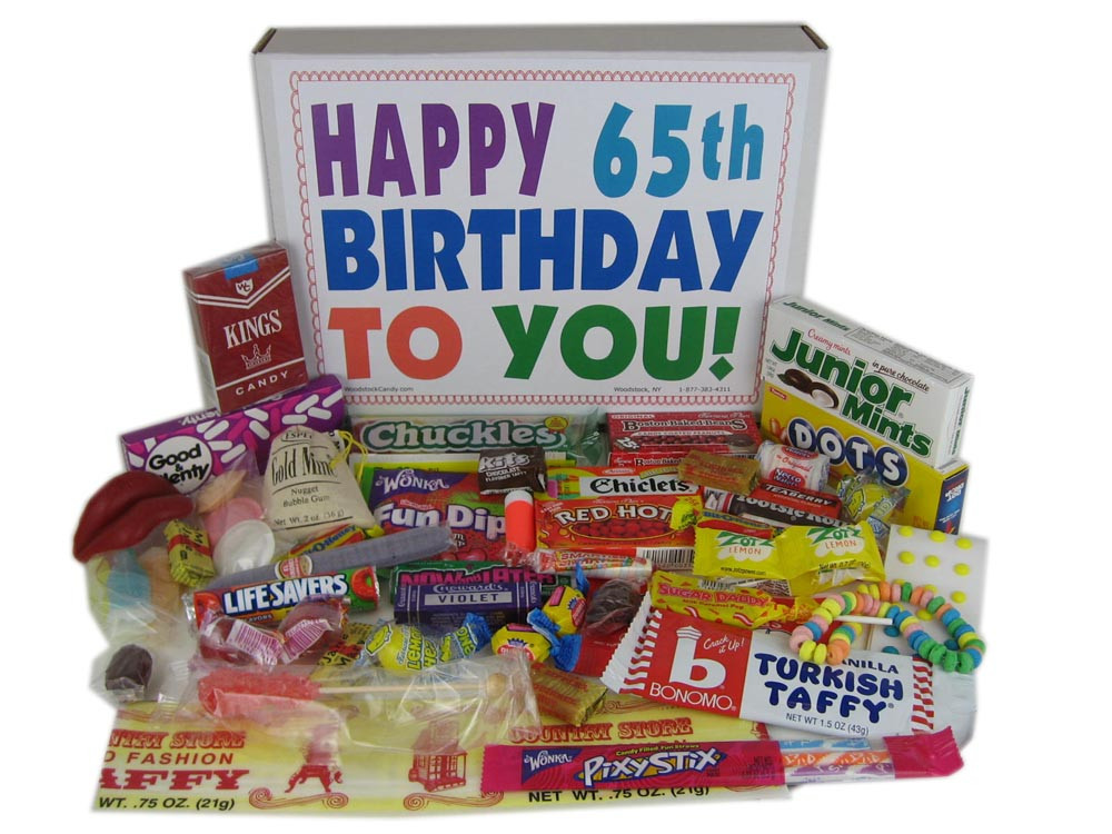 65th Birthday Gifts
 Woodstock Candy Blog 65th Birthday Gifts Can Be So Sweet