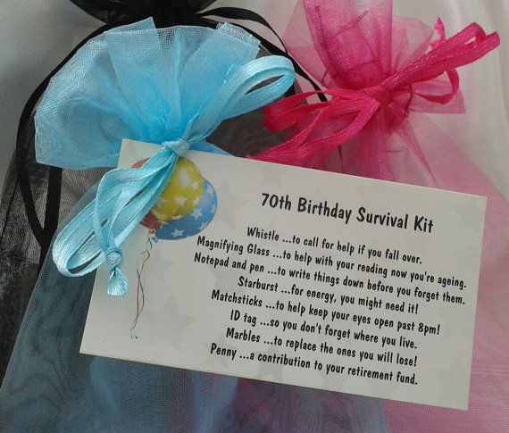 70 Birthday Gift Ideas
 70th survival kit female male novelty birthday present