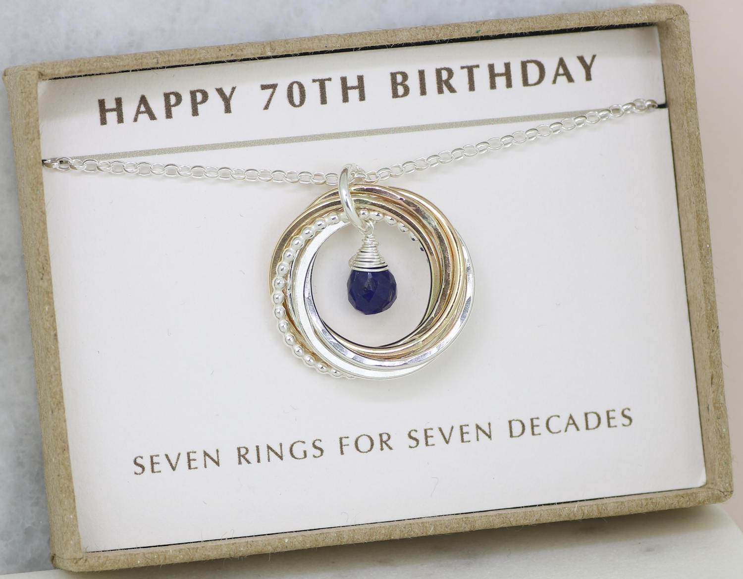70 Birthday Gift Ideas
 70th birthday t blue sapphire necklace September