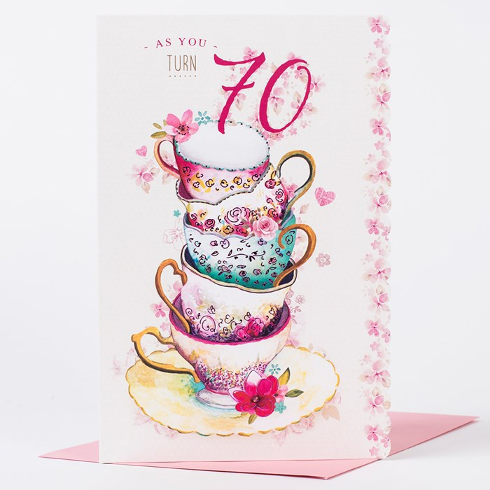 70th Birthday Cards
 70th Birthday Card Teacups