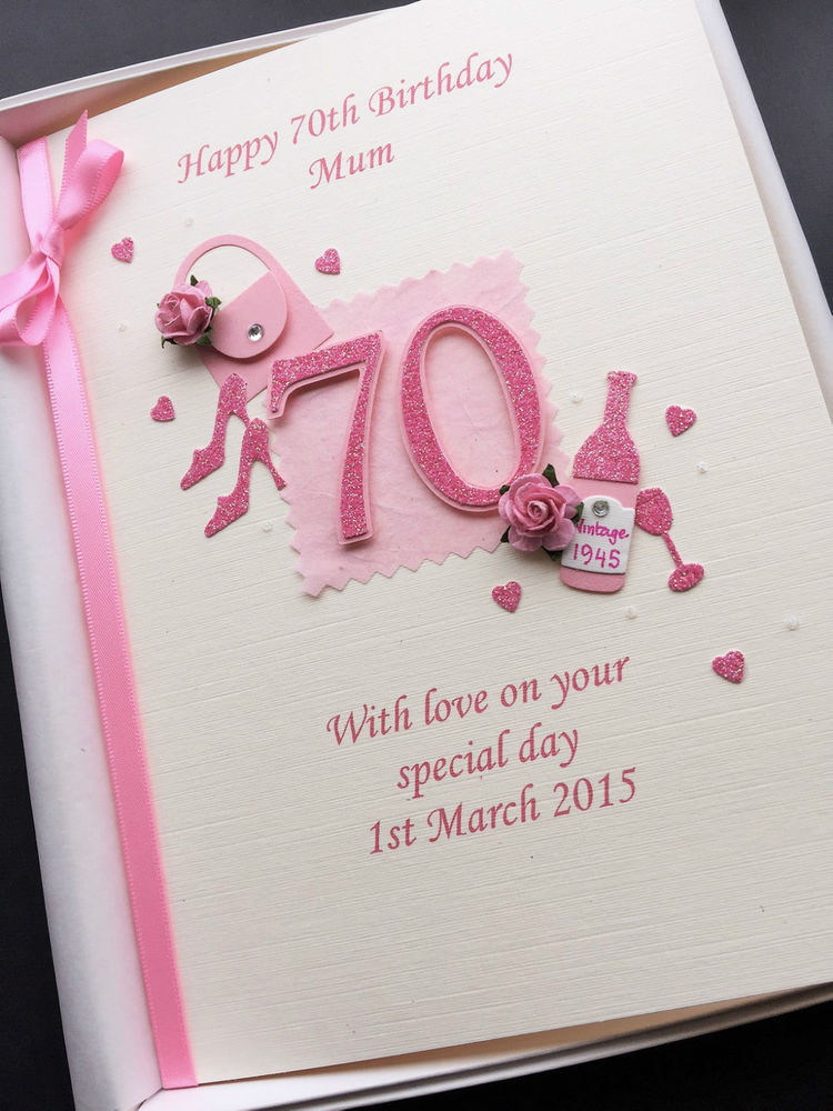 70th Birthday Cards
 70th BIRTHDAY CARD FOR WOMEN Personalised Handmade Gift