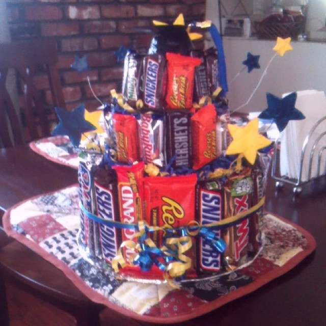 8 Grade Graduation Party Ideas
 Candy bar cake for my nephew s 8th grade graduation