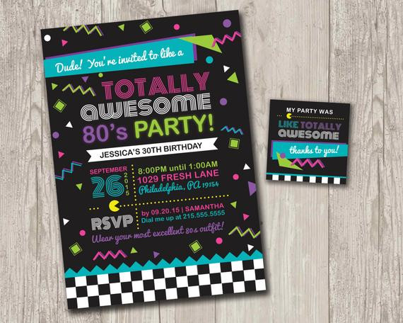 80s Birthday Party Invitations
 Totally Awesome 80 s Party Invitations Birthday