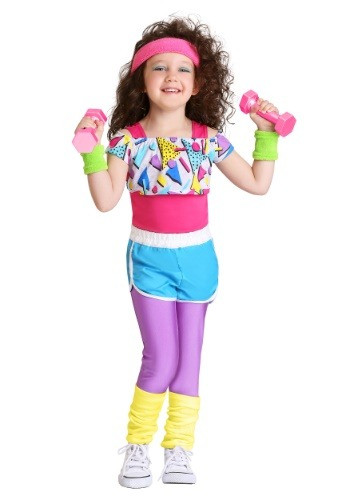 80S Kids Fashion
 Work It Out 80s Costume for Toddler Girls