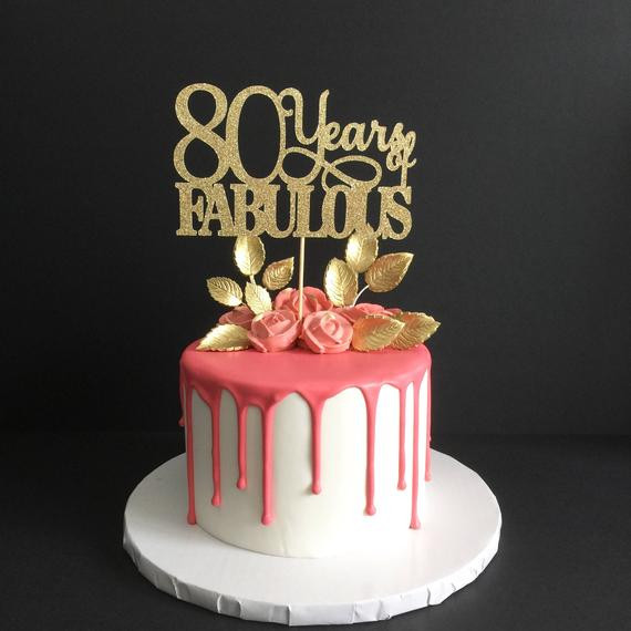 80th Birthday Cake Toppers
 ANY NUMBER Birthday Cake Topper 80th Birthday Topper 80