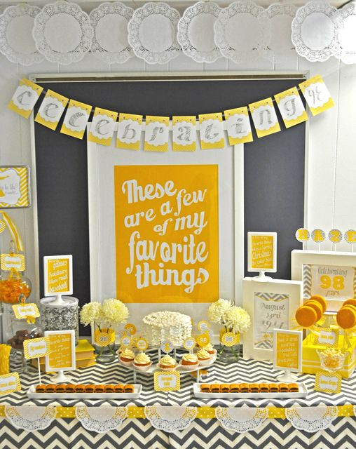 90th Birthday Party Ideas
 Bright and sunny dessert table desserttable