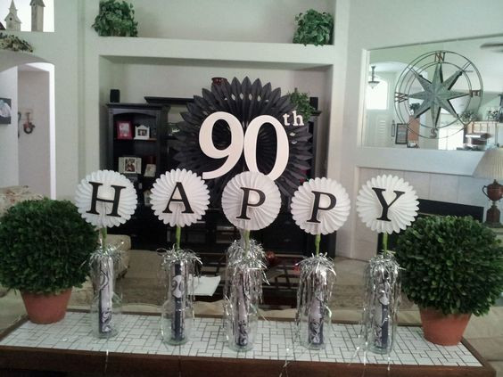 90th Birthday Party Ideas
 90th birthday parties Cake table decorations and 90th