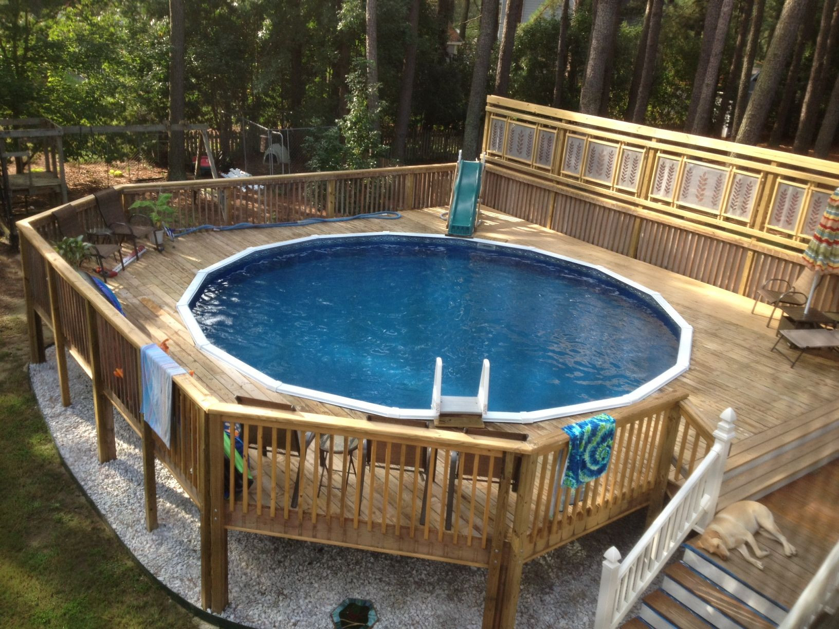 Above Ground Pool Deck Ideas
 This is a customer photo of a Barbados 52" 24 round pool