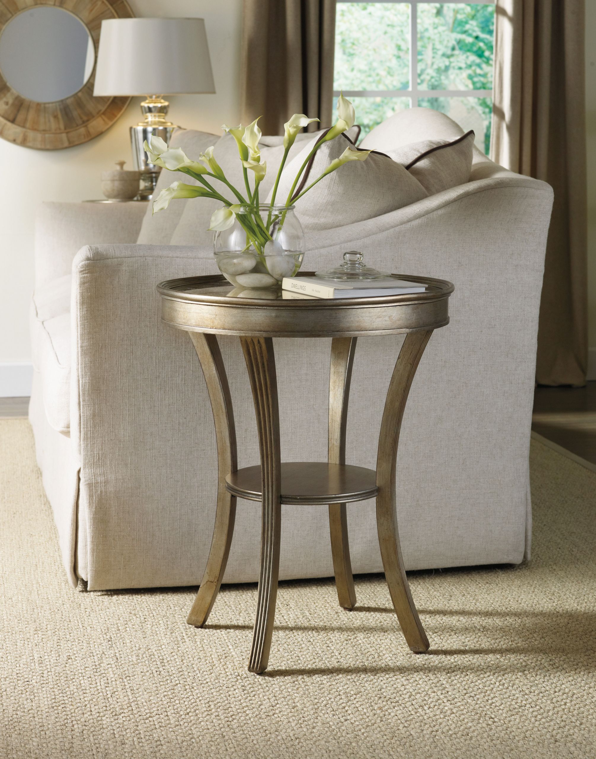 Accent Tables For Living Room
 Hooker Furniture Living Room Sanctuary Round Mirrored