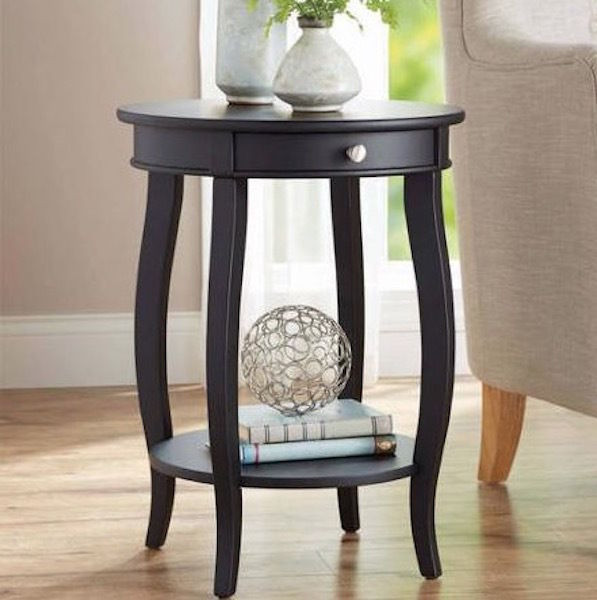 Accent Tables For Living Room
 Black Modern French Accent Table Round Side End Sofa