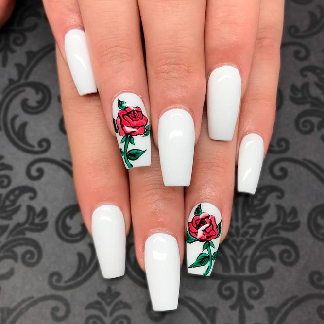 Acrylic Nail Designs Coffin
 Awesome White Acrylic Nails