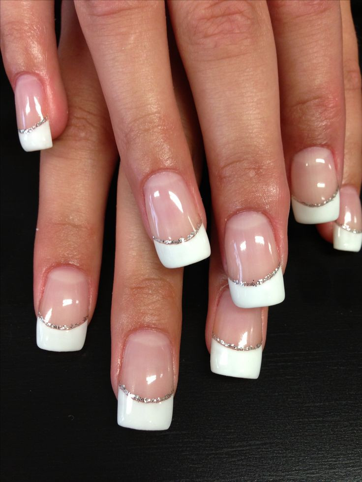 Acrylic Nail Designs French Tip
 Bridal nail art Simple beauty French tips