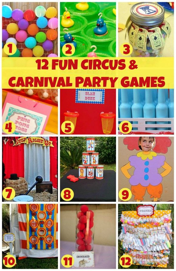 Activities For Birthday Party
 12 Fun Circus Carnival Party Games