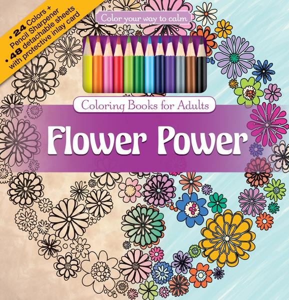 Adult Coloring Books And Pencils
 Flower Power Adult Coloring Book With Color Pencils