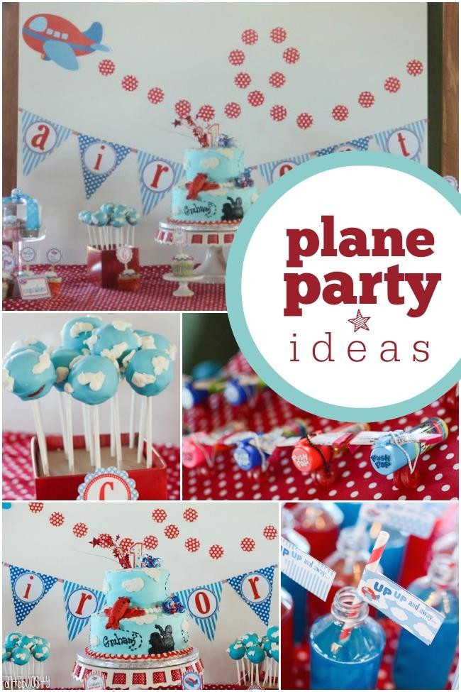Airplane Birthday Decorations
 Airplane Themed Boy s First Birthday Party Spaceships