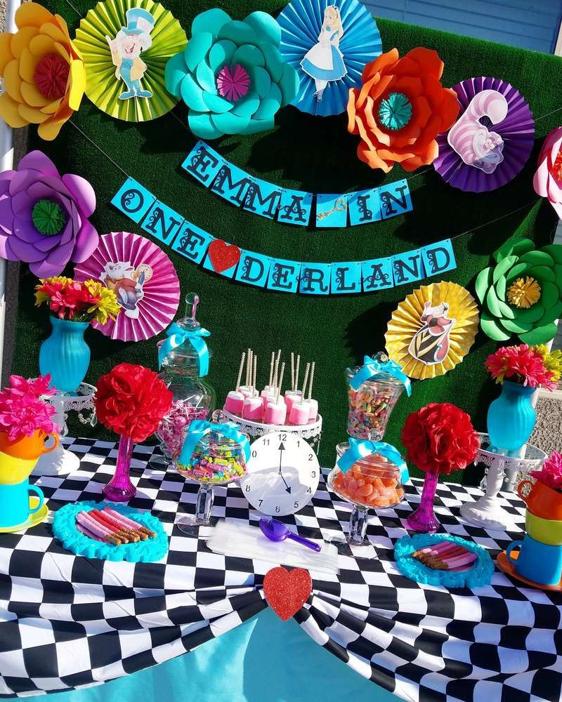 Alice In Wonderland Birthday Decorations
 Don t be late to this fun Alice in Wonderland 1st Birthday