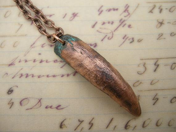 Alligator Tooth Necklace
 Alligator Tooth Necklace Pendant Copper Electrofromed