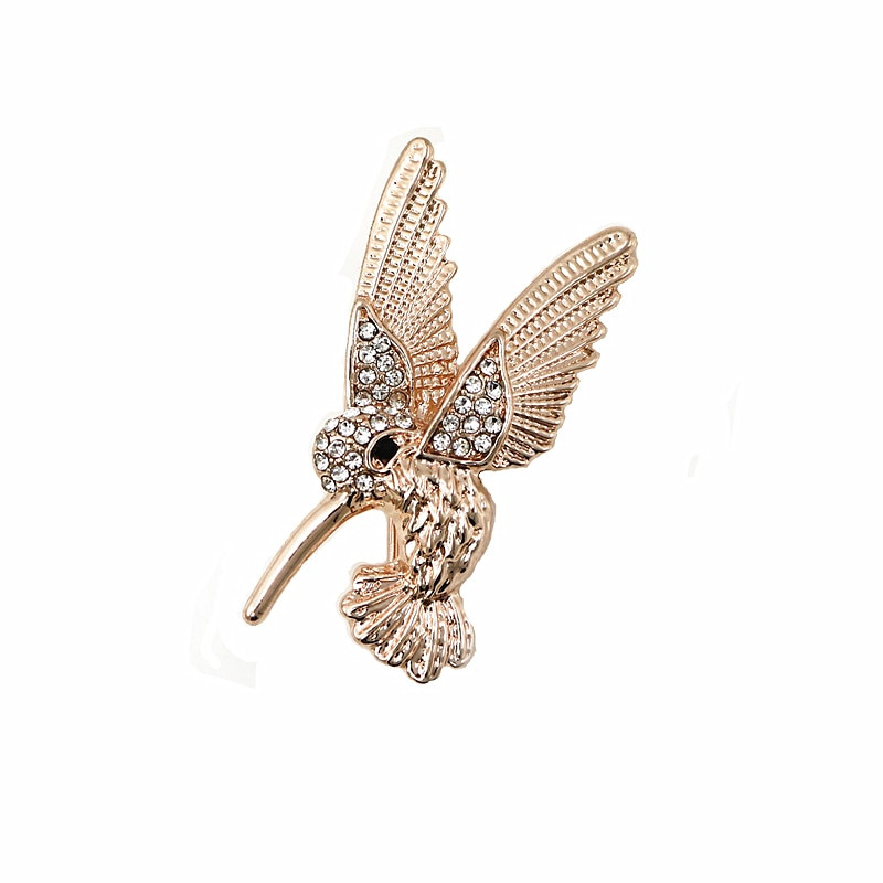 Animal Brooches eckOha Fashion Jewelry Rhinestone Hummingbird Brooch Pin
