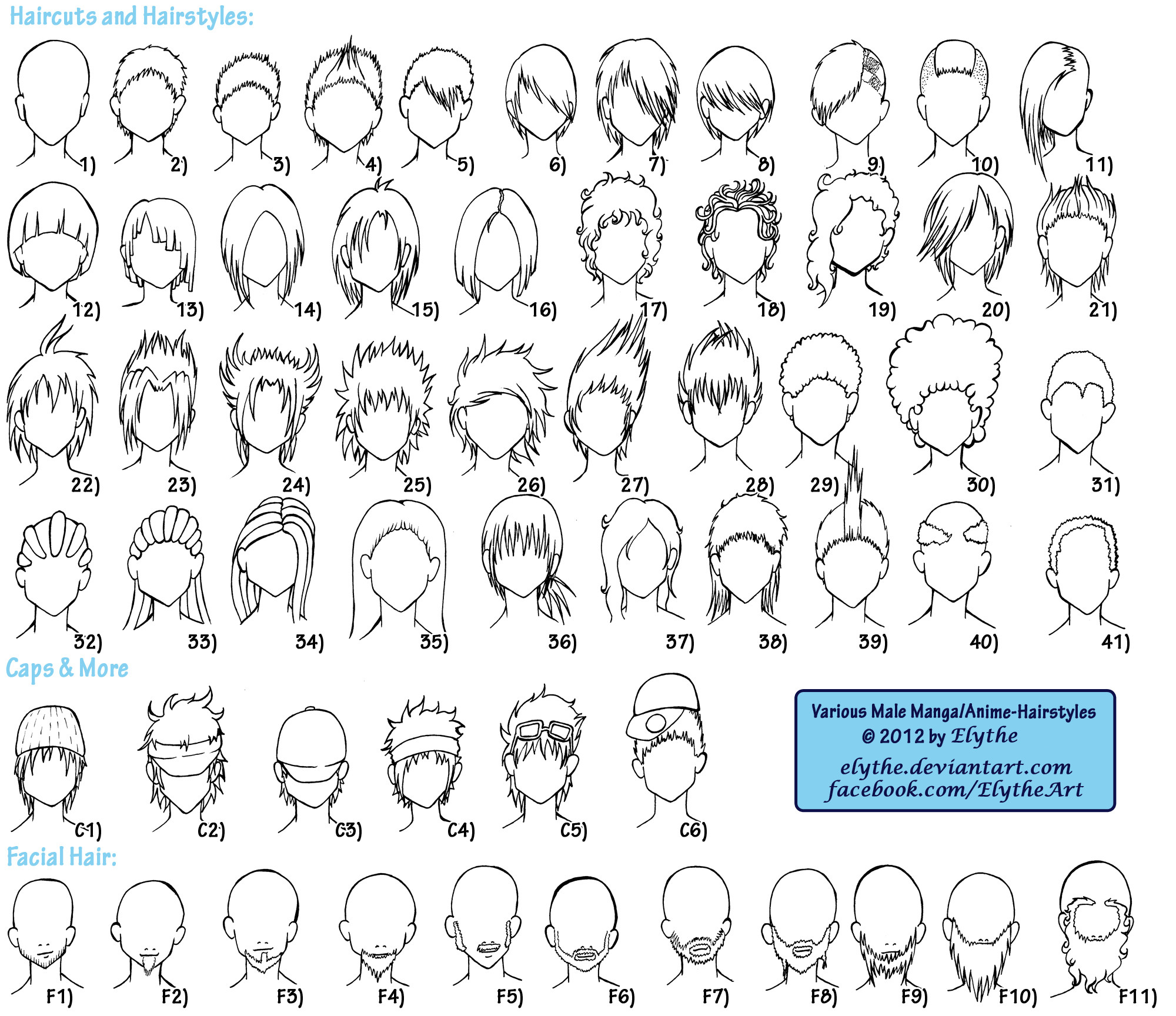 Anime Hairstyle Names Best Of Various Male Anime Manga Hairstyles By Elythe On Deviantart Of Anime Hairstyle Names 
